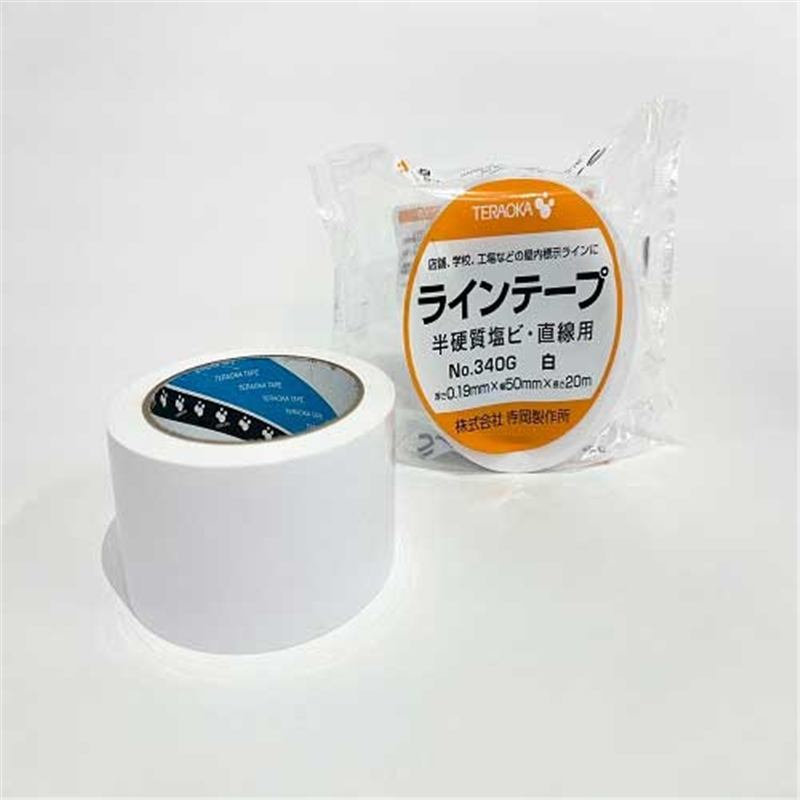 寺岡製作所 ラインテープ No.340G 白 50mm×20m 1個(ご注文単位1個)【直送品】