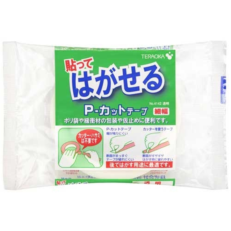 寺岡製作所 貼ってはがせるPカット18mm*25m 4142透明 1個（ご注文単位1個）【直送品】