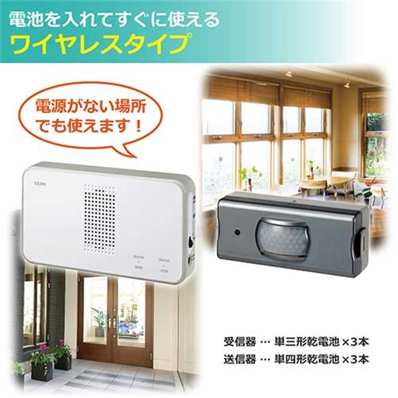 朝日電器 ワイヤレスチャイムセンサー EWS-S5033 1個(ご注文単位1個)【直送品】