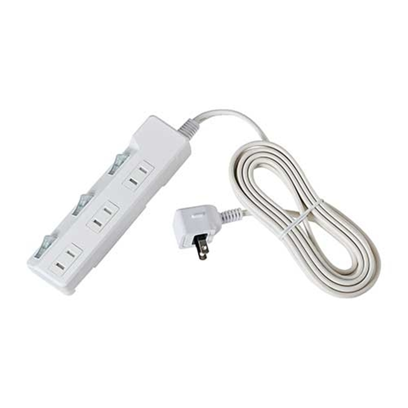 朝日電器 耐雷SW付タップ 3個口 3m WLK-33S(W) 1個（ご注文単位1個）【直送品】