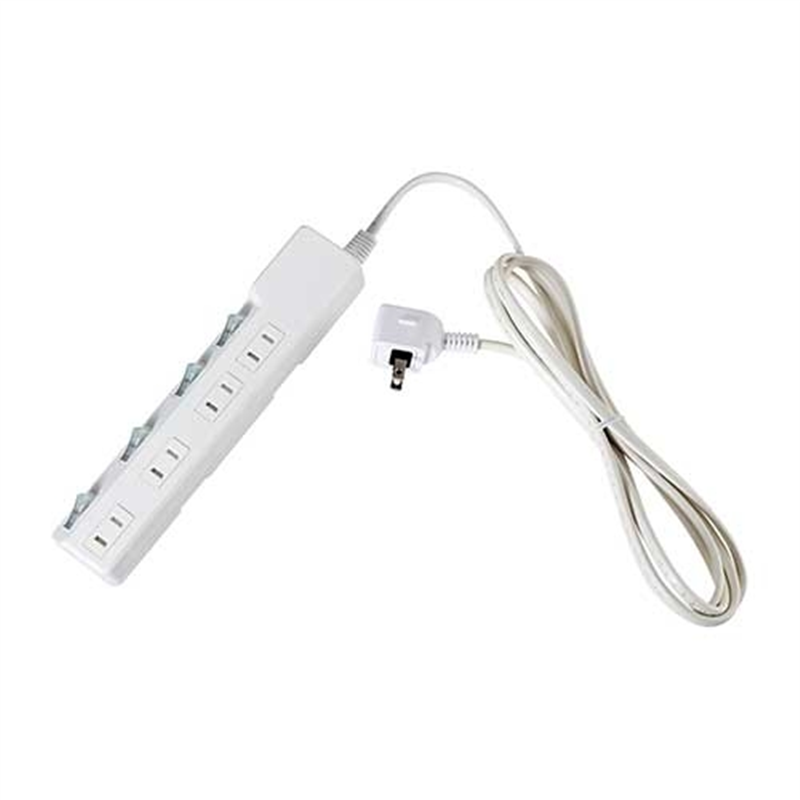 朝日電器 耐雷SW付タップ 4個口 2m WLK-42S(W) 1個（ご注文単位1個）【直送品】