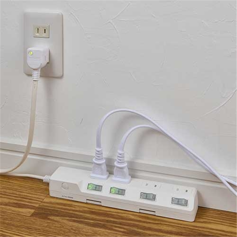 朝日電器 耐雷SW付タップ 4個口 5m WLK-45S(W) 1個（ご注文単位1個）【直送品】