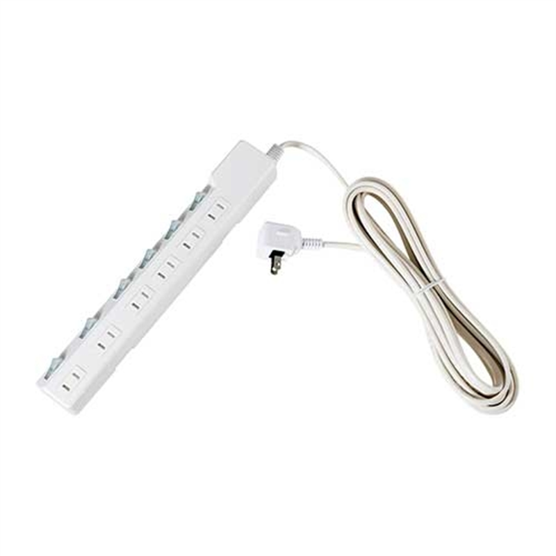 朝日電器 耐雷SW付タップ 6個口 5m WLK-65S(W) 1個（ご注文単位1個）【直送品】