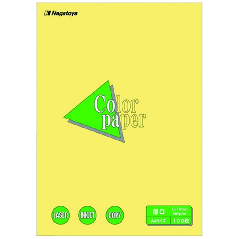 長門屋商店 カラーペーパー厚口A4 クリーム100枚 1個(ご注文単位1個)【直送品】