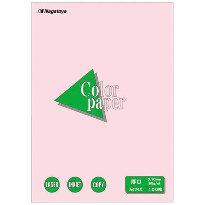 長門屋商店 カラーペーパー厚口A4 さくら100枚 1個（ご注文単位1個）【直送品】