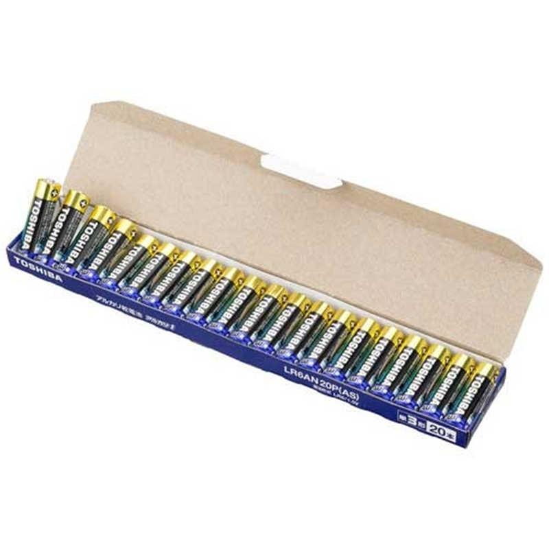 東芝 東芝アルカリ乾電池単3形フィルム無20本1箱 1個（ご注文単位1個）【直送品】