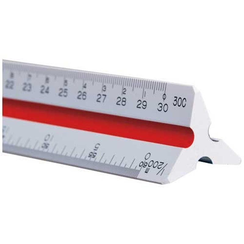 内田洋行 三角スケール プラ製30cm副尺付1-882-0009 1個(ご注文単位1個)【直送品】