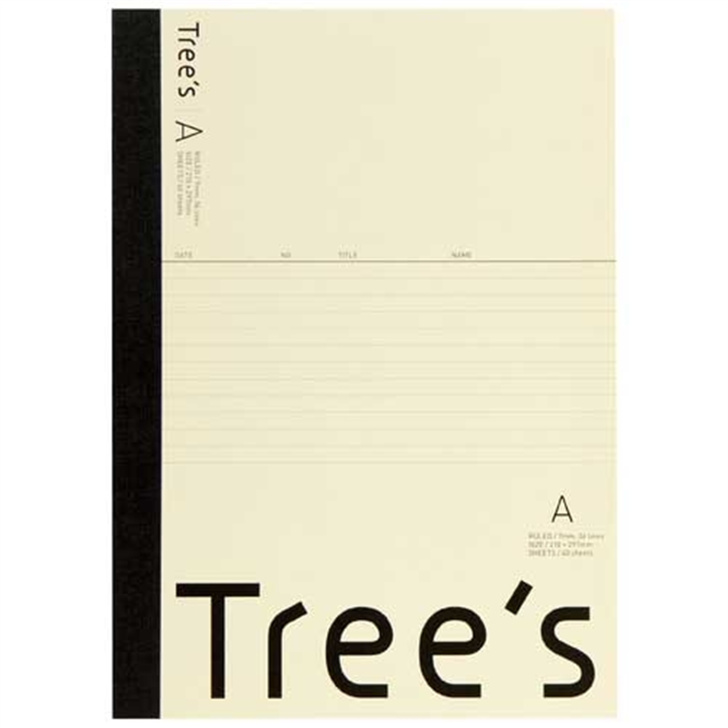 日本ノート Trees A4 A罫 40枚 クリーム 1個（ご注文単位1個）【直送品】