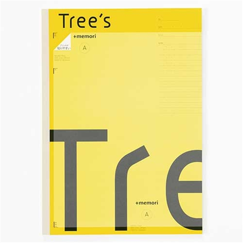 日本ノート Trees A4 Pメモリ A罫40枚 イエロー 1個（ご注文単位1個）【直送品】