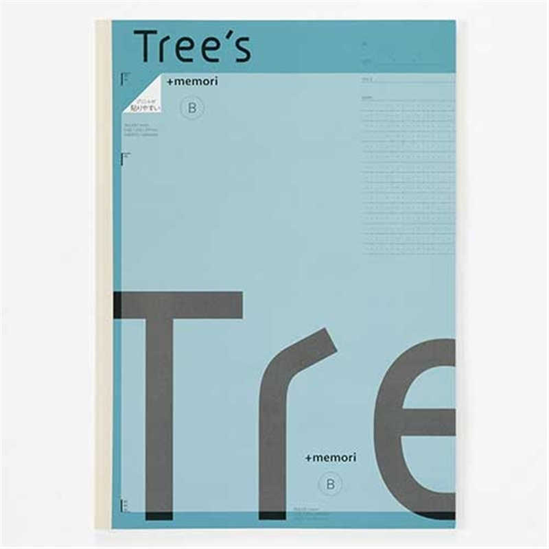 日本ノート Trees A4 Pメモリ B罫40枚 ライトブルー 1個（ご注文単位1個）【直送品】