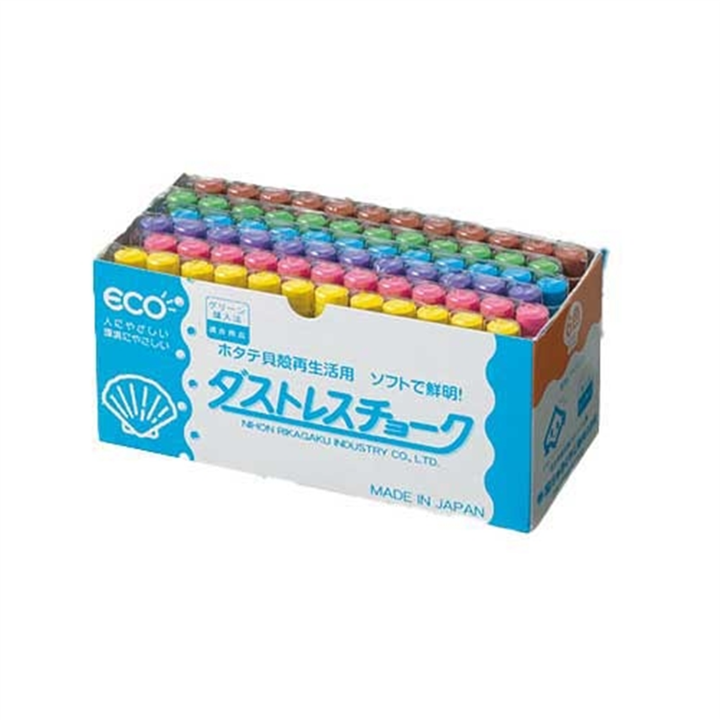日本理化学工業 ダストレスチョーク DCC-72-6C 6色 72本 1個（ご注文単位1個）【直送品】