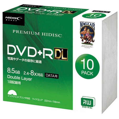 HIDISC データ用 DVD+R DL 8.5GB HDVD+R85HP10SC 10枚/個（ご注文単位1個）【直送品】