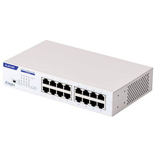 エレコム スイッチングハブ 16ポート EHC-G16MN4-HW（ご注文単位1個）【直送品】