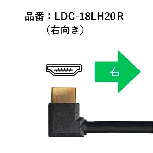 ルーメン 高速L型HDMIケーブル 2m 右向き(ご注文単位1本)【直送品】