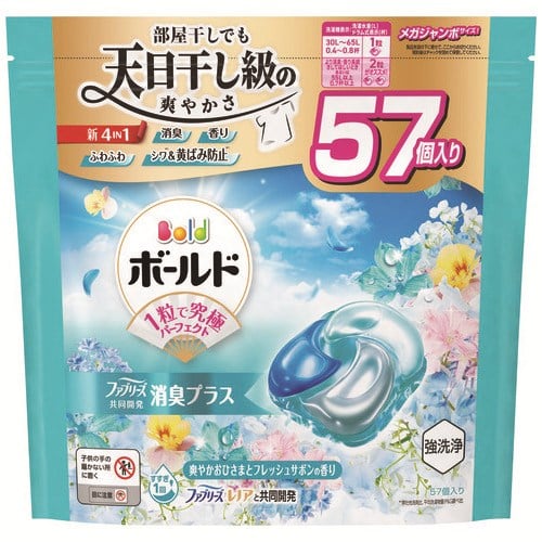 P&G ボールドジェルボール4D FFサボン 詰替 57個/パック(ご注文単位1パック)【直送品】