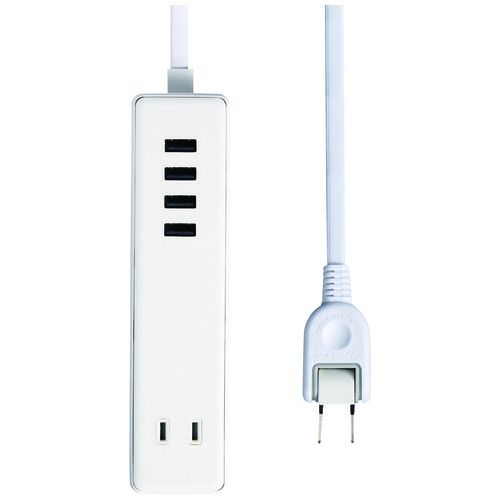 エレコム タップ USB×4 AC×2 1.5m MOT-U11-2415WH（ご注文単位1本）【直送品】