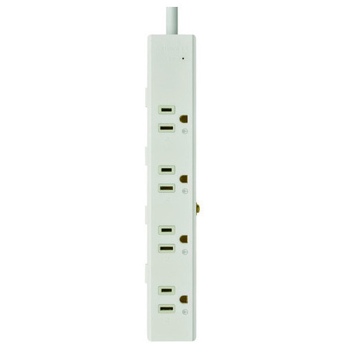 オーム電機 抜け止めタップ4個口 2m HS-TKML42-3PE25-W（ご注文単位1本）【直送品】
