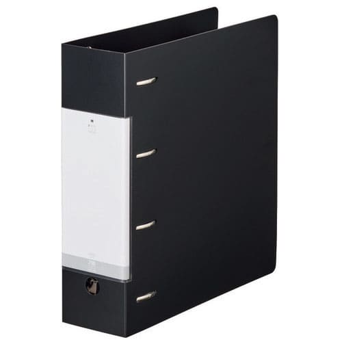 LIHITLAB D型リングファイル4穴A4S G1290-24 黒（ご注文単位1冊）【直送品】