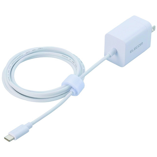 エレコム Type-C充電器 ケーブル一体 1.5m ホワイト（ご注文単位1本）【直送品】