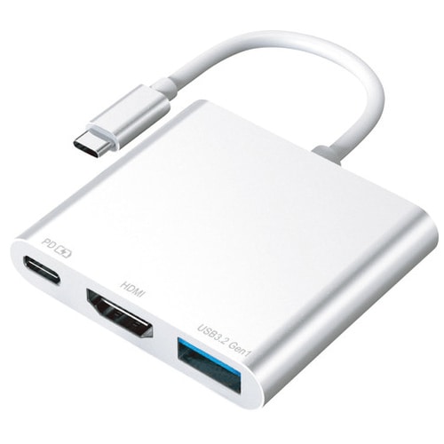 HIDISC Type-C 3in1 USBハブ HD-3IN1HBSV（ご注文単位1個）【直送品】