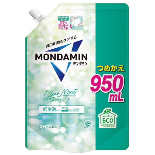 アース製薬 モンダミンクリアミントつめかえ950mL（ご注文単位1本）【直送品】