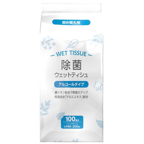 MISM 除菌ウェット アルコール 詰替 100枚×36パック/セット（ご注文単位1セット）【直送品】