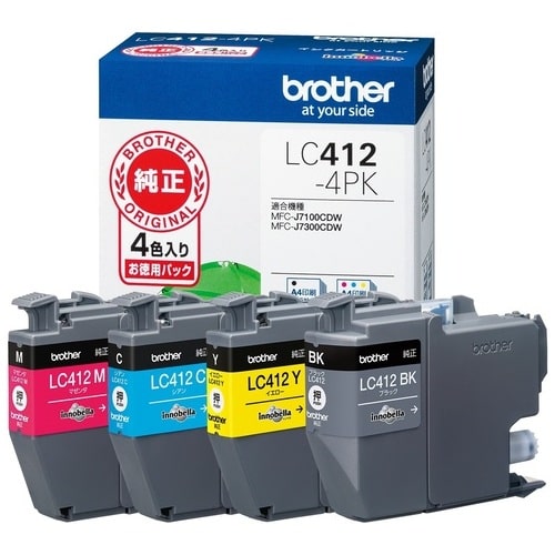 ブラザー インクカートリッジ LC412-4PK（ご注文単位1個）【直送品】