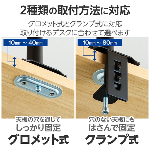 エレコム モニターアーム ロング ダブル DPA-DN01BK(ご注文単位1個)【直送品】