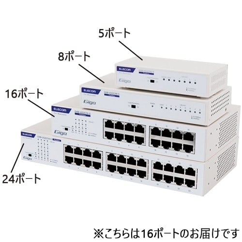 エレコム スイッチングハブ16ポート EHB-UG2C16-S(ご注文単位1個)【直送品】