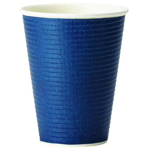 サンナップ エンボスカップ ダークブルー340mL 25個×50パック/セット（ご注文単位1セット）【直送品】