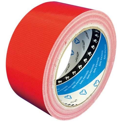 寺岡製作所 再生布テープNo.1605 赤 50mmX25m 30巻/セット（ご注文単位1セット）【直送品】
