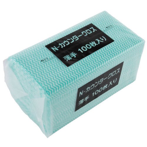 MISM カウンタークロスエコノミー グリーン 100枚×16パック/セット（ご注文単位1セット）【直送品】