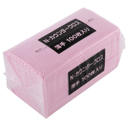 MISM カウンタークロスエコノミー ピンク 100枚×16パック/セット（ご注文単位1セット）【直送品】