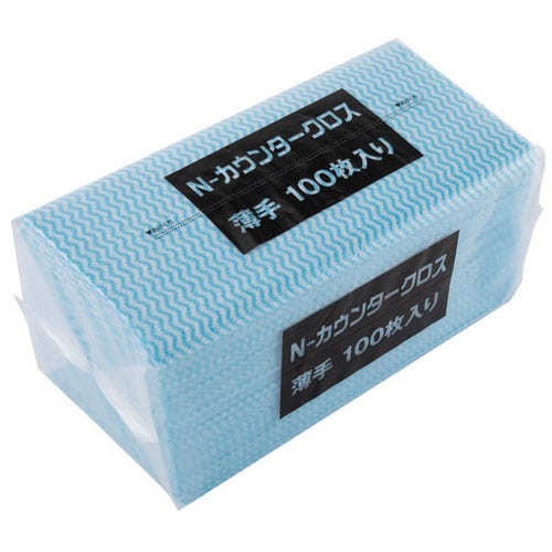 MISM カウンタークロスエコノミー ブルー 100枚×16パック/セット（ご注文単位1セット）【直送品】