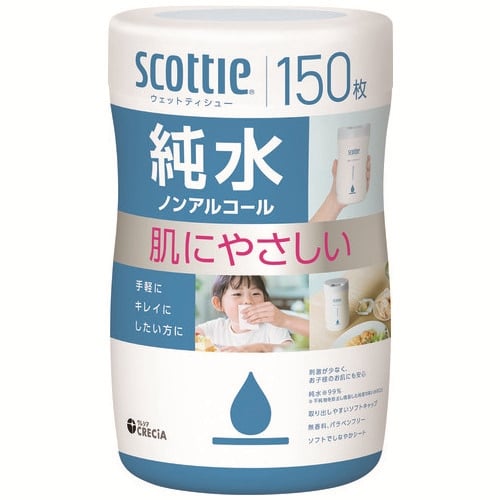 日本製紙クレシア スコッティウェットティシュー純水本体 150枚/個（ご注文単位1個）【直送品】