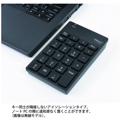 ナカバヤシ 無線静音テンキーボード TNK-SR227NBK(ご注文単位1個)【直送品】