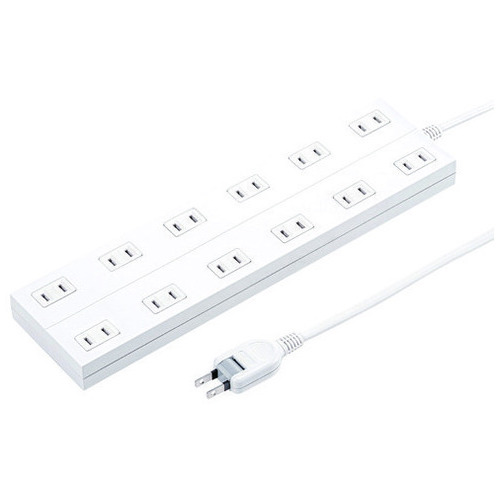 サンワサプライ 電源タップ12個口 3m TAP-2312-3W（ご注文単位1個）【直送品】