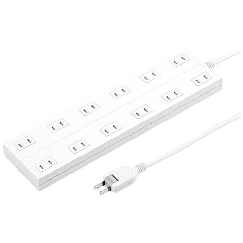 サンワサプライ 電源タップ12個口 5m TAP-2312-5W（ご注文単位1個）【直送品】