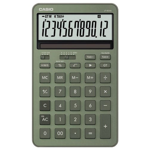 カシオ計算機 スタイリッシュ電卓 グリーン JF-M200-GN-N（ご注文単位1個）【直送品】