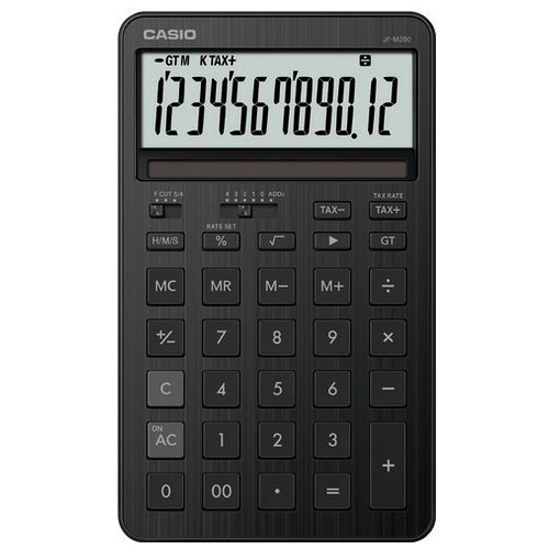 カシオ計算機 スタイリッシュ電卓 ブラック JF-M200-BK-N（ご注文単位1個）【直送品】