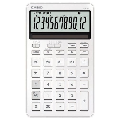 カシオ計算機 スタイリッシュ電卓 ホワイト JF-M200-WE-N（ご注文単位1個）【直送品】