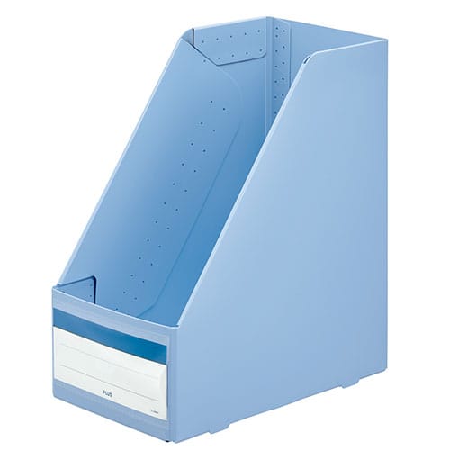 プラス 丈夫な置き勉用ボックスファイル ワイド BL（ご注文単位1個）【直送品】