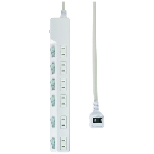 朝日電器 耐雷SW付タップ(ブレーカー) 6個口 2m（ご注文単位1個）【直送品】