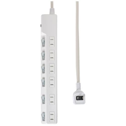 朝日電器 耐雷SW付タップ(ブレーカー) 6個口 5m（ご注文単位1個）【直送品】