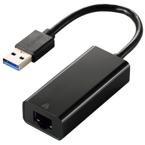 エレコム LANアダプタ Type-A 1Gbps EDC-GUA3V3-B（ご注文単位1個）【直送品】