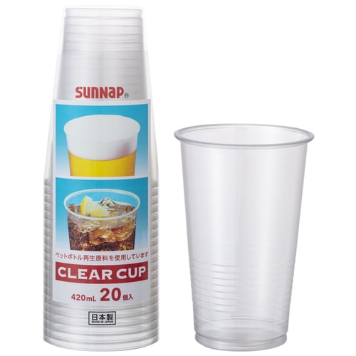 サンナップ クリアーカップ 420mL C4020Z 20個/束(ご注文単位1束)【直送品】