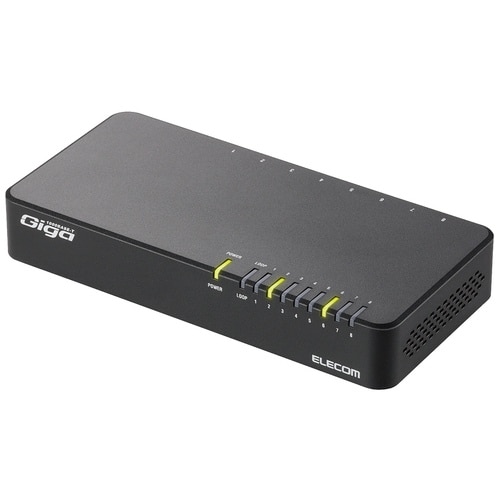 エレコム スイッチングハブ 8ポート EHC-G08PN2-JB（ご注文単位1個）【直送品】