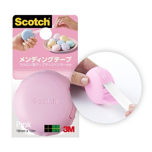 スリーエム ジャパン メンディングテープマカロン型 ピンク（ご注文単位1個）【直送品】