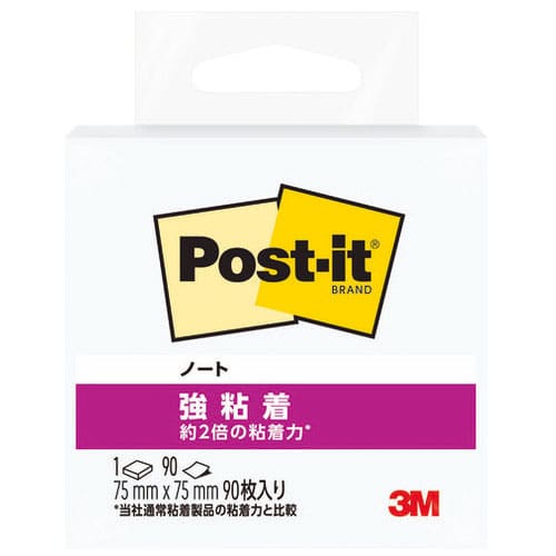 スリーエム ジャパン Post-it強粘着75×75mm 654SS-W ホワイト 1パッド/個（ご注文単位1個）【直送品】
