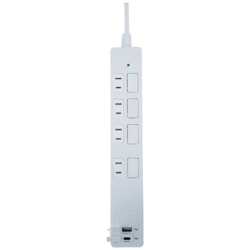 HIDISC USBポート付き電源タップ4個口+A×1 C×1（ご注文単位1個）【直送品】